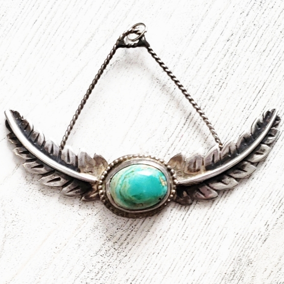 💃🏻H💙ST PICK💃🏻 Sterling Silver Turquoise Wings - Picture 2 of 9